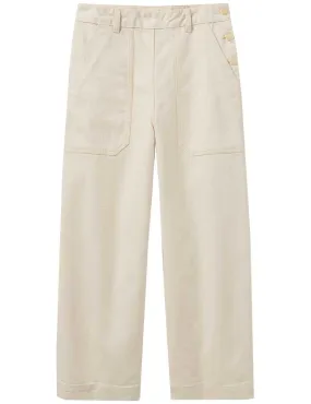 Toast Annie Ecru Side Button Trousers Ecru