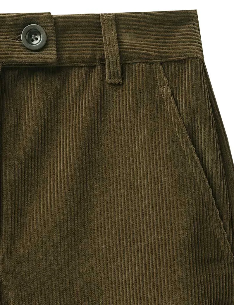 Toast Barrel Leg Organic Cord Trousers Conker