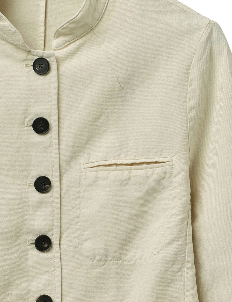 Toast Garment Dyed Cotton Linen Neat Jacket Parchment