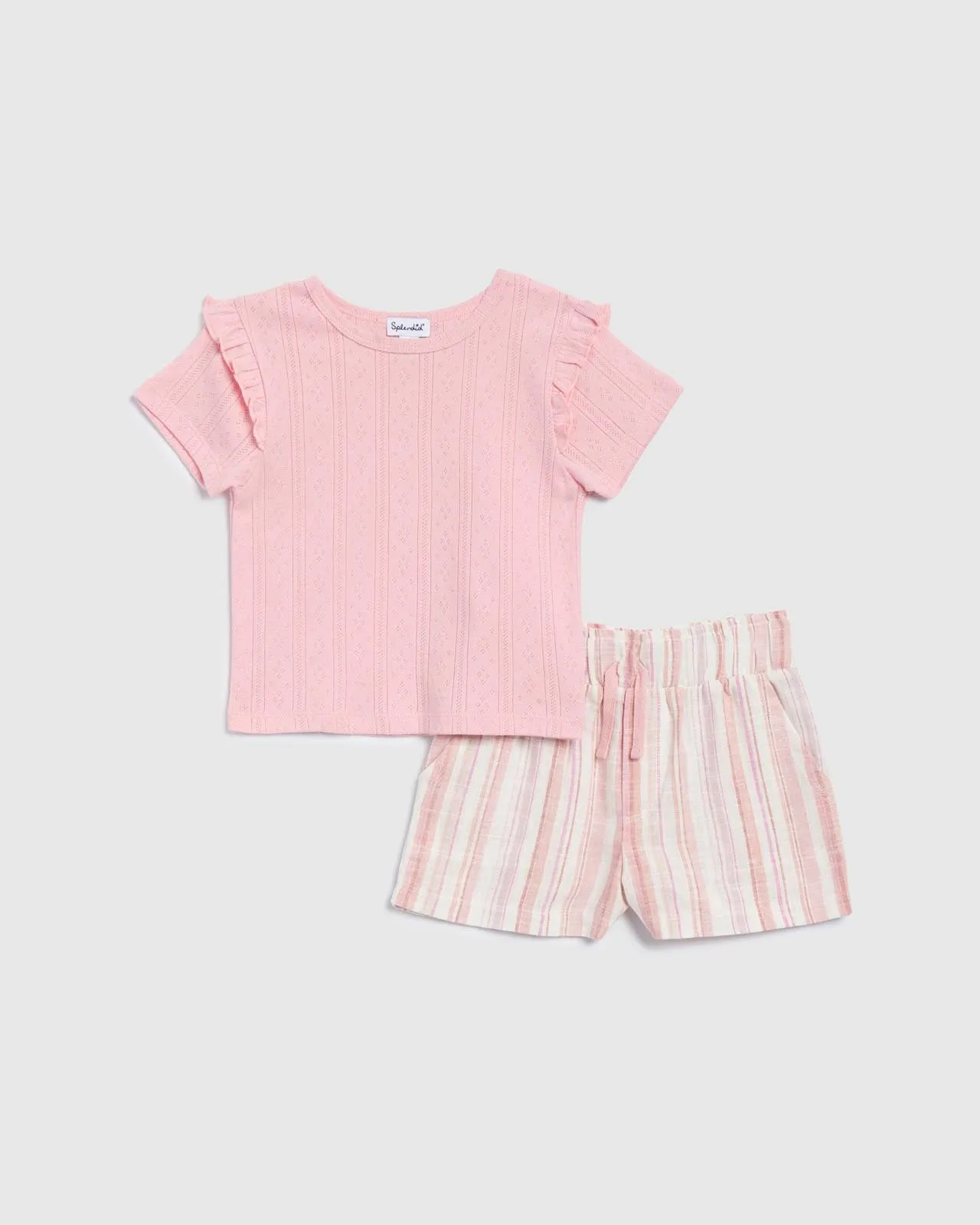 Toddler Girl Multi Stripe Short Set