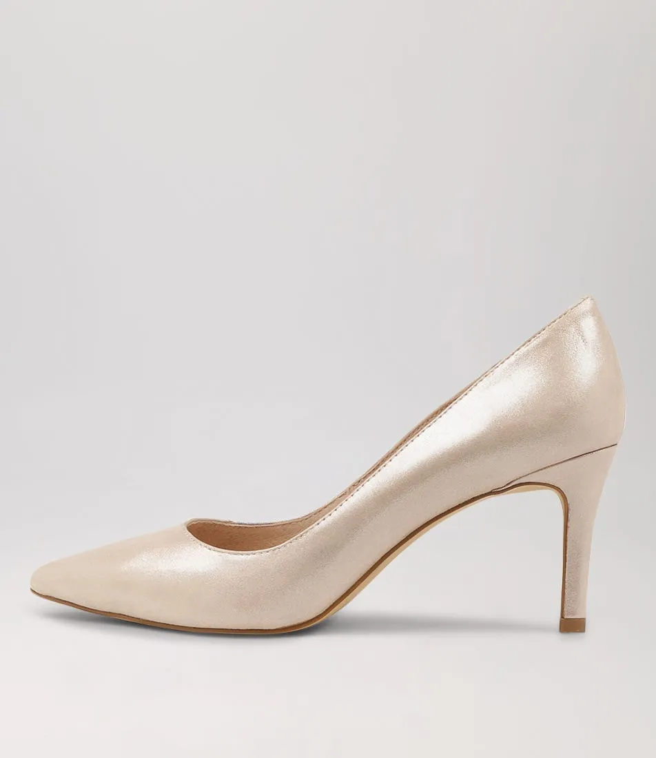 TOP END Barrios Nude Shimmer Leather Heels