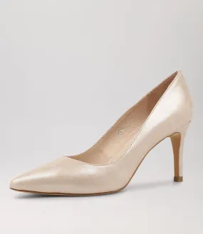 TOP END Barrios Nude Shimmer Leather Heels