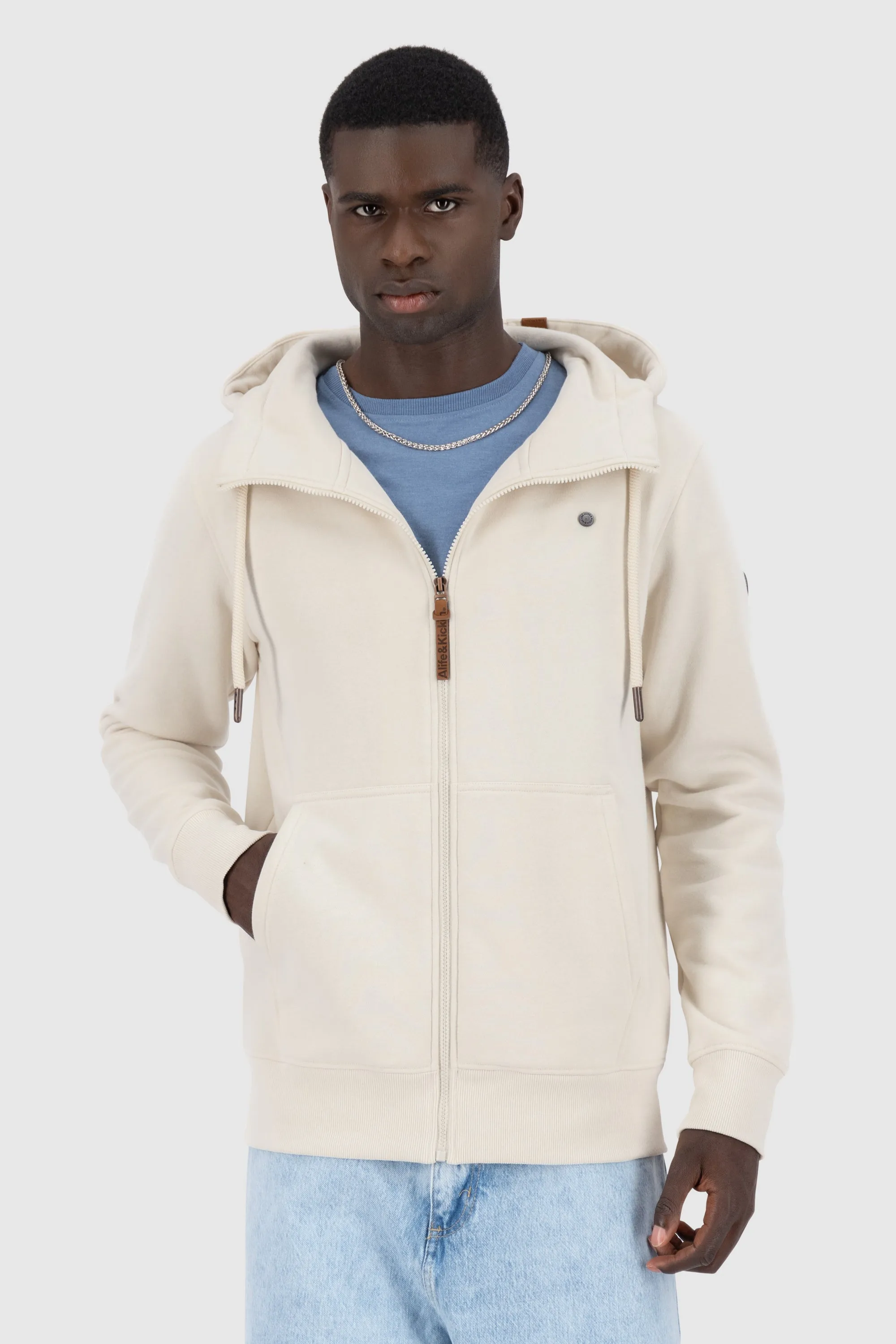 TrasherAK A Hooded Sweat Jacket Beige