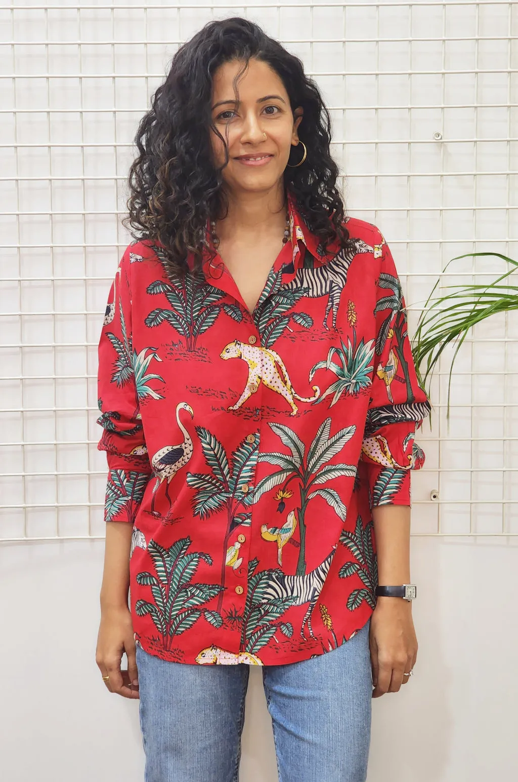 Tropical Jungle Print Twinning Shirt (Women & Kid)