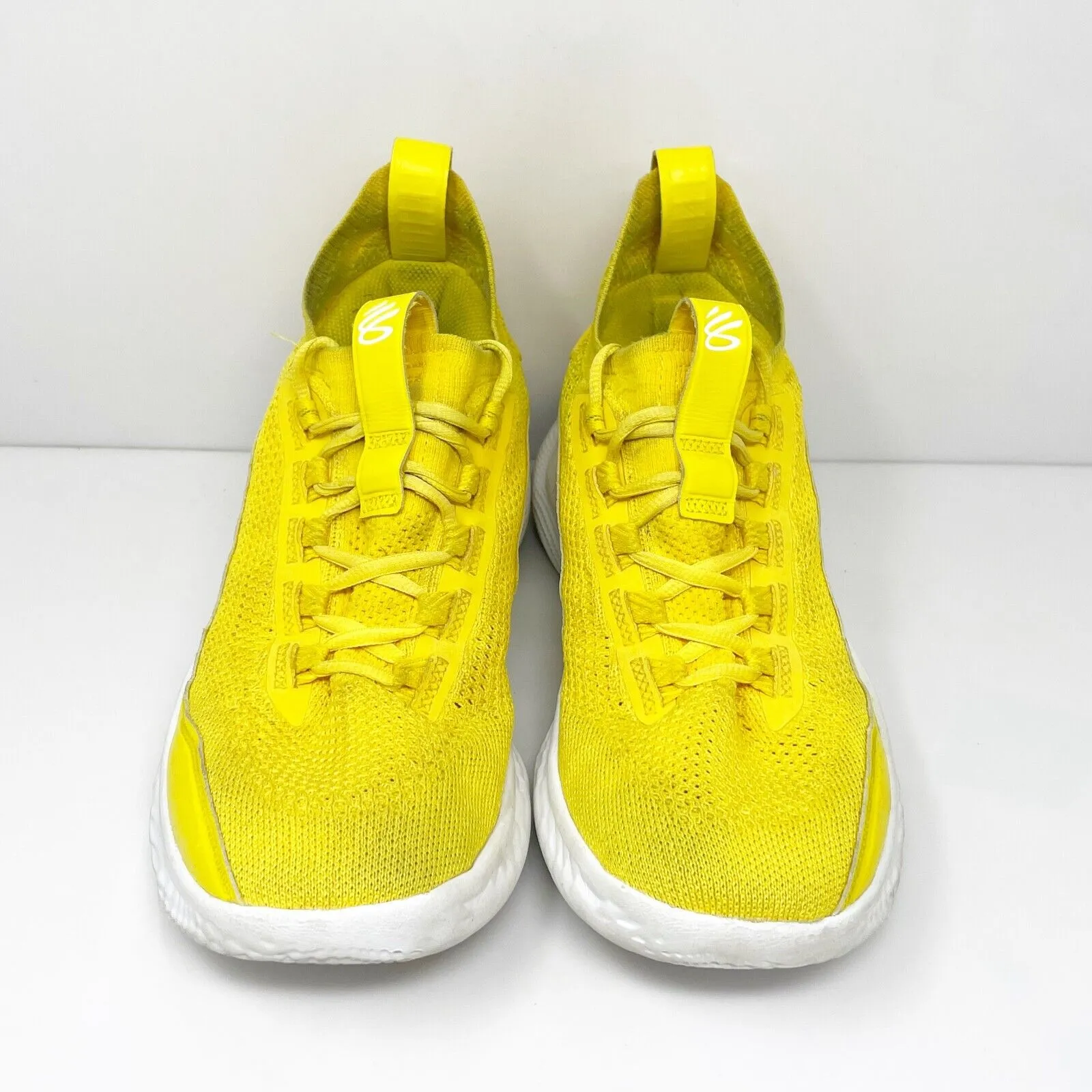 Under Armour Unisex Curry Flow 8 Yellow Basketball Shoes Sneakers Sz M 10 W 11.5