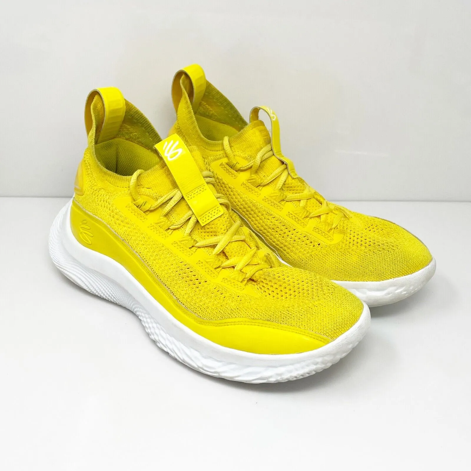 Under Armour Unisex Curry Flow 8 Yellow Basketball Shoes Sneakers Sz M 10 W 11.5