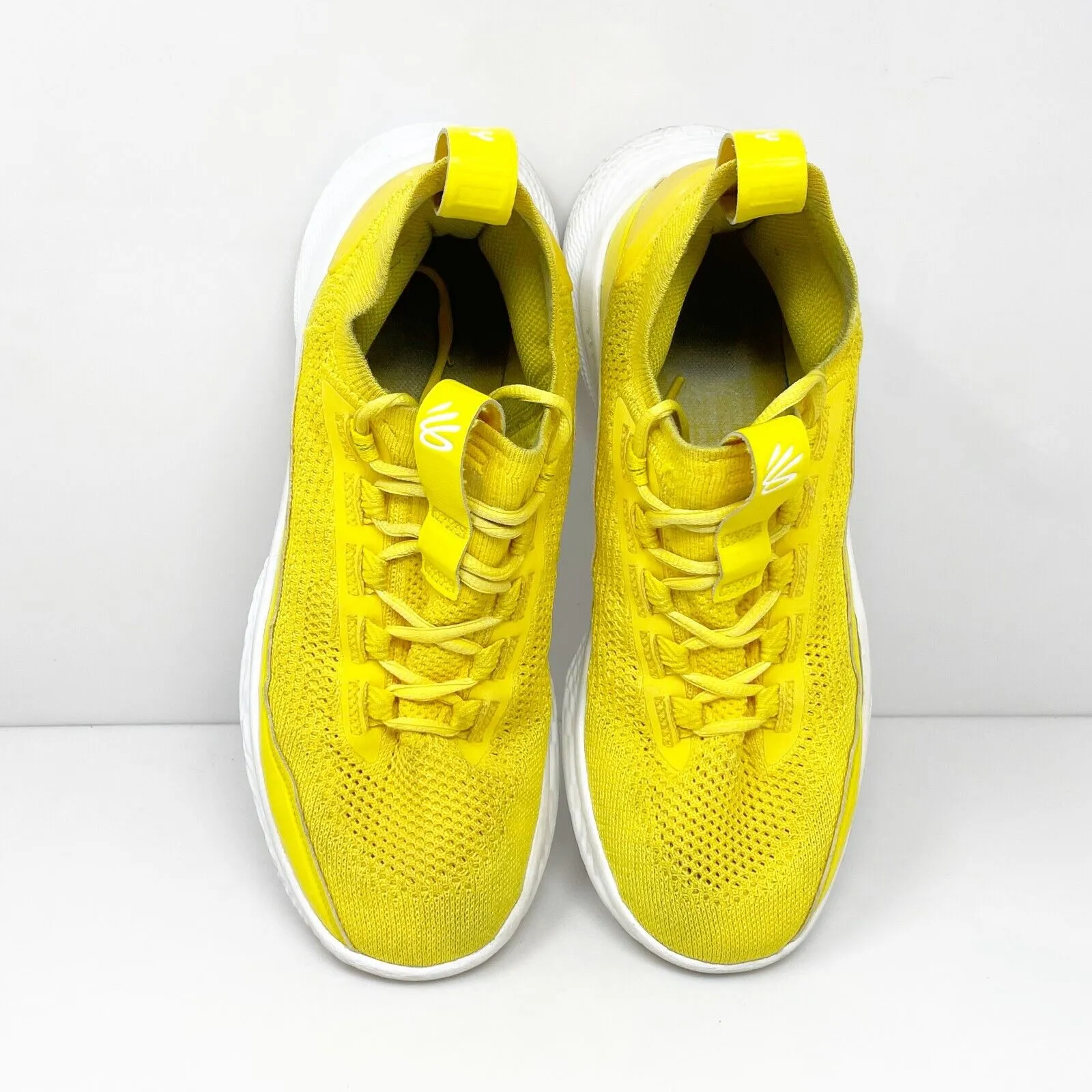 Under Armour Unisex Curry Flow 8 Yellow Basketball Shoes Sneakers Sz M 10 W 11.5