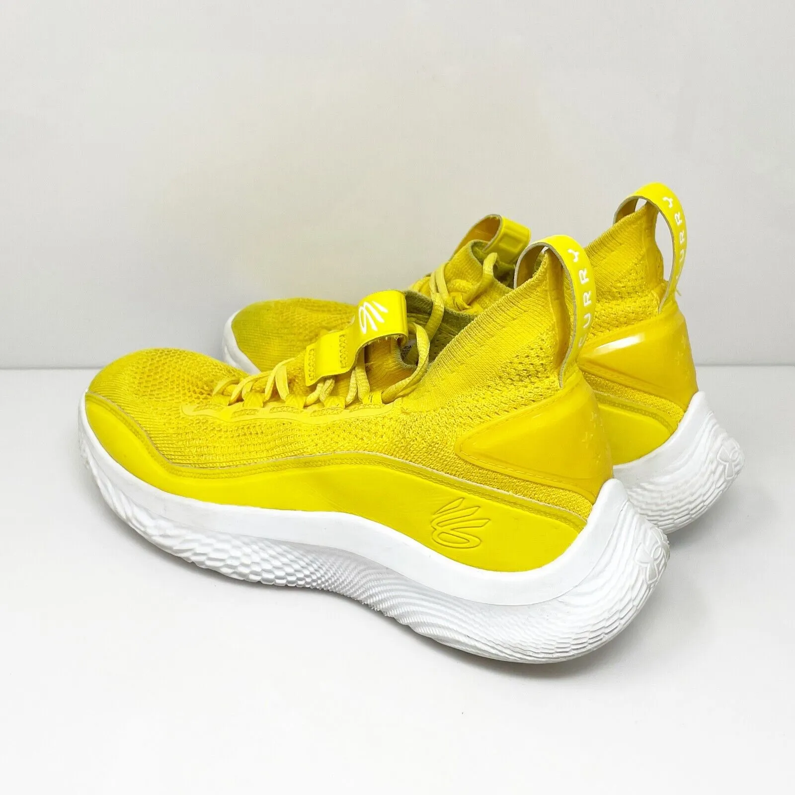 Under Armour Unisex Curry Flow 8 Yellow Basketball Shoes Sneakers Sz M 10 W 11.5