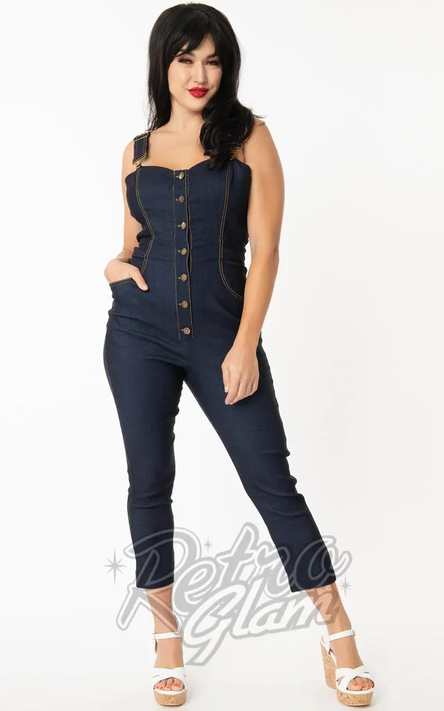 Unique Dark Denim Eartha Jumpsuit - Size S Available