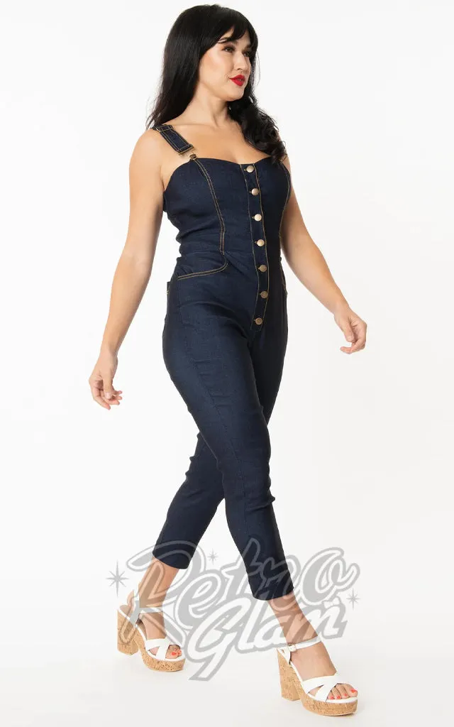 Unique Dark Denim Eartha Jumpsuit - Size S Available