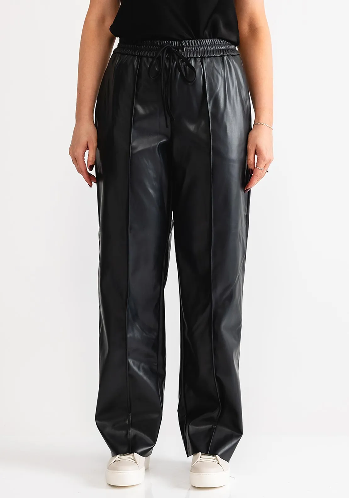 Vero Moda Rose Faux Leather Trousers, Grey