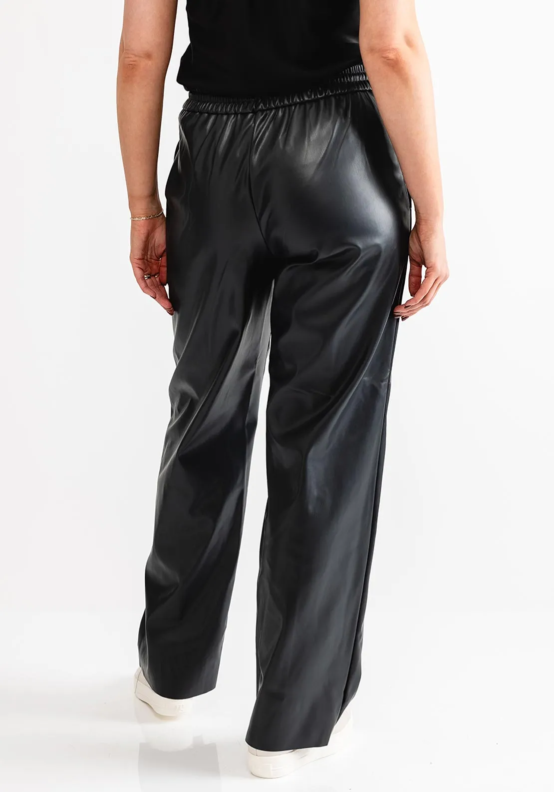 Vero Moda Rose Faux Leather Trousers, Grey