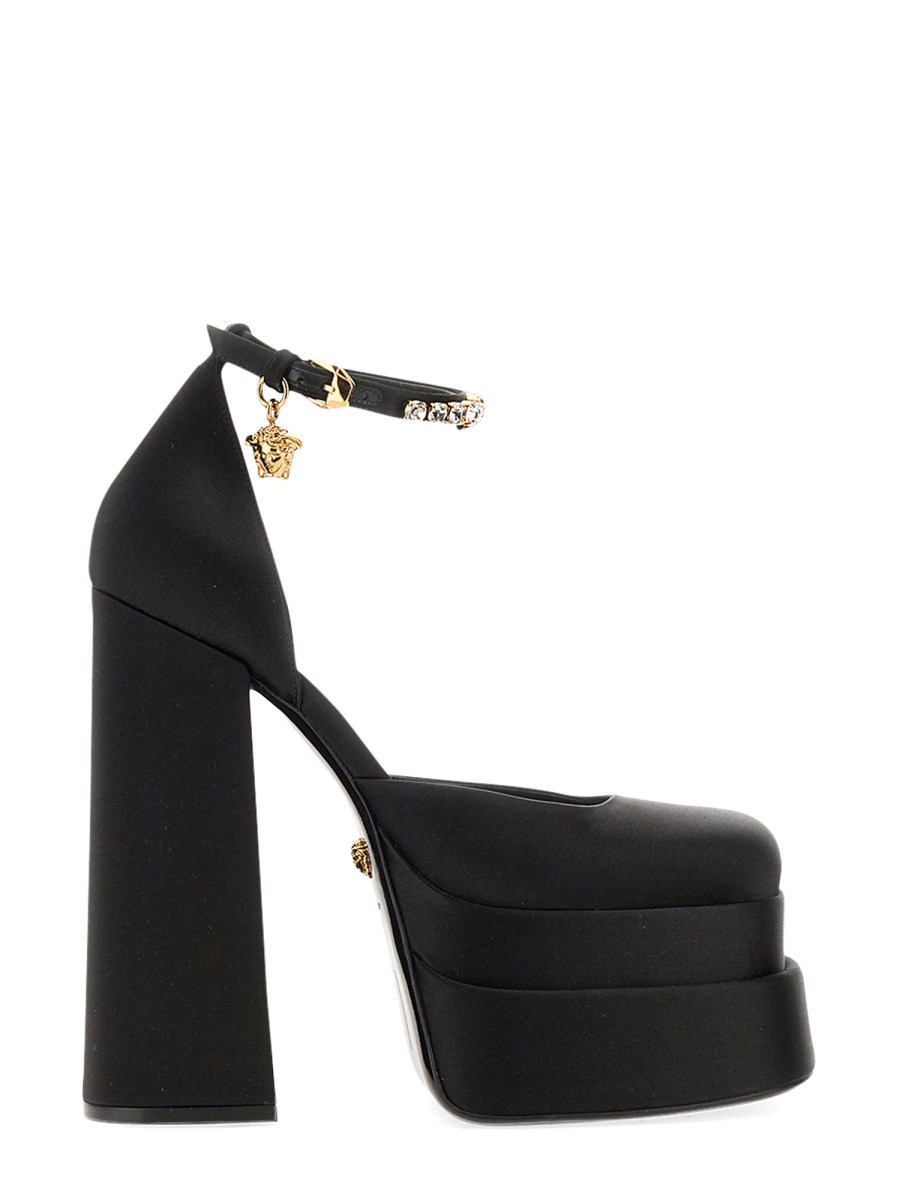 Versace platform pumps Medusa Aevitas satin