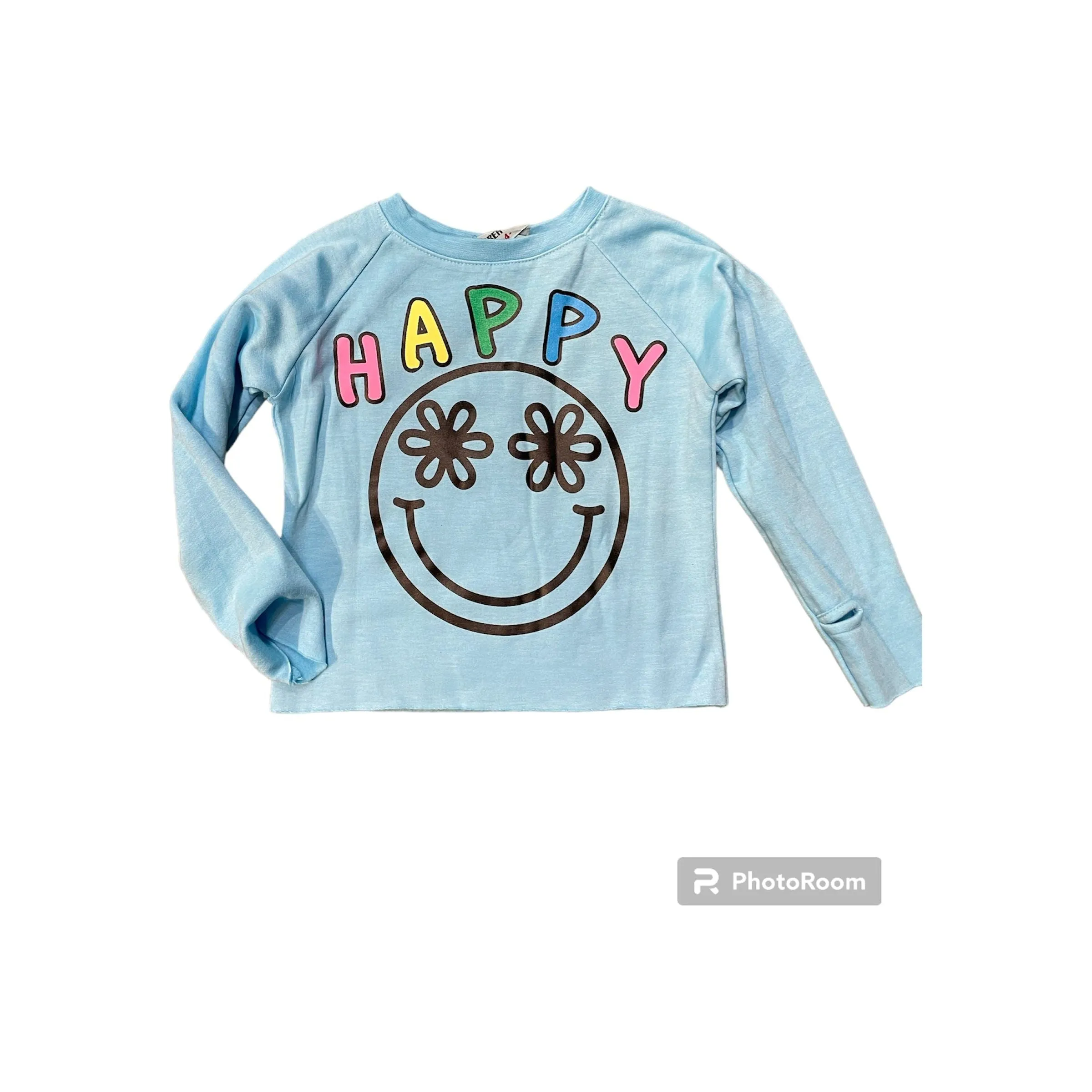 Vibrant blue cheerful sweatshirt