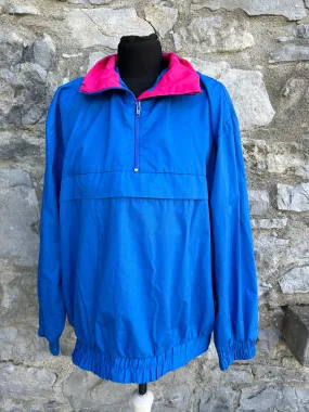 Vintage 1990s Blue Half Zip Jacket - Size Small.