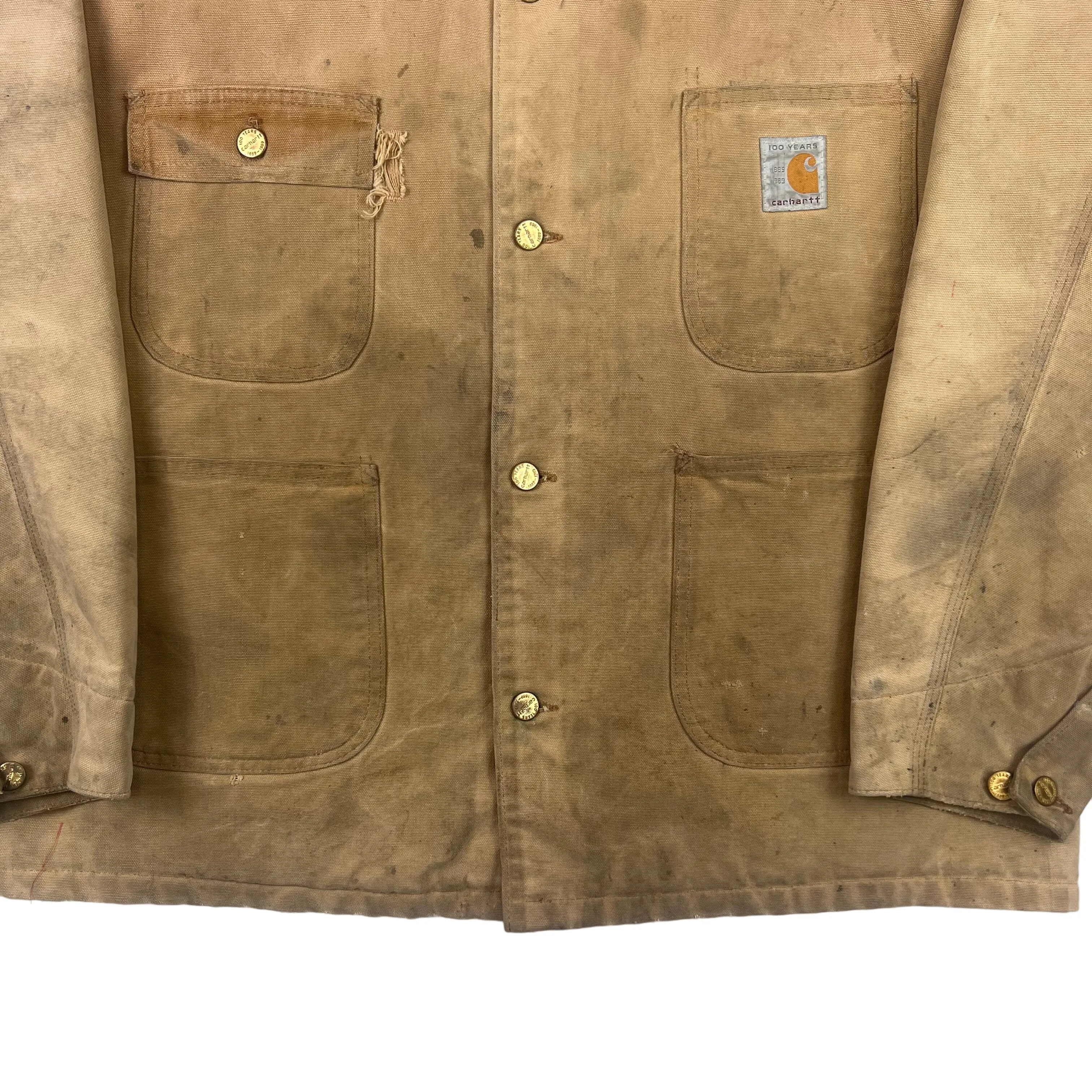 Vintage Carhartt Canvas Chore Jacket Beige