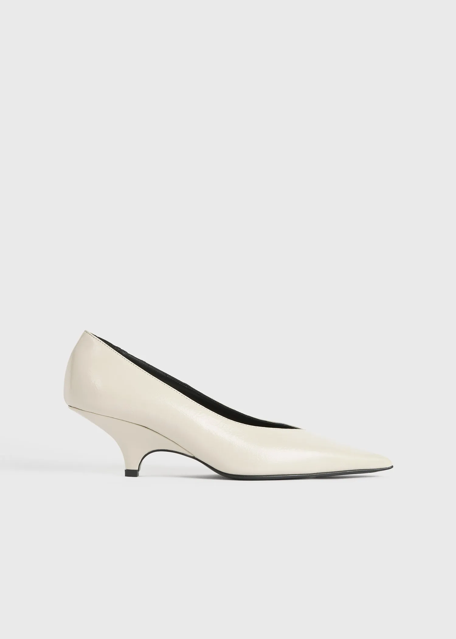 Wedge-heel Naplack pumps bleached sand