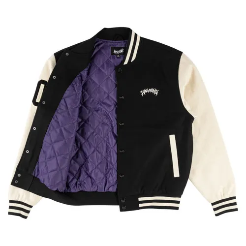 Skateboard Barb Varsity Jacket Black/Bone