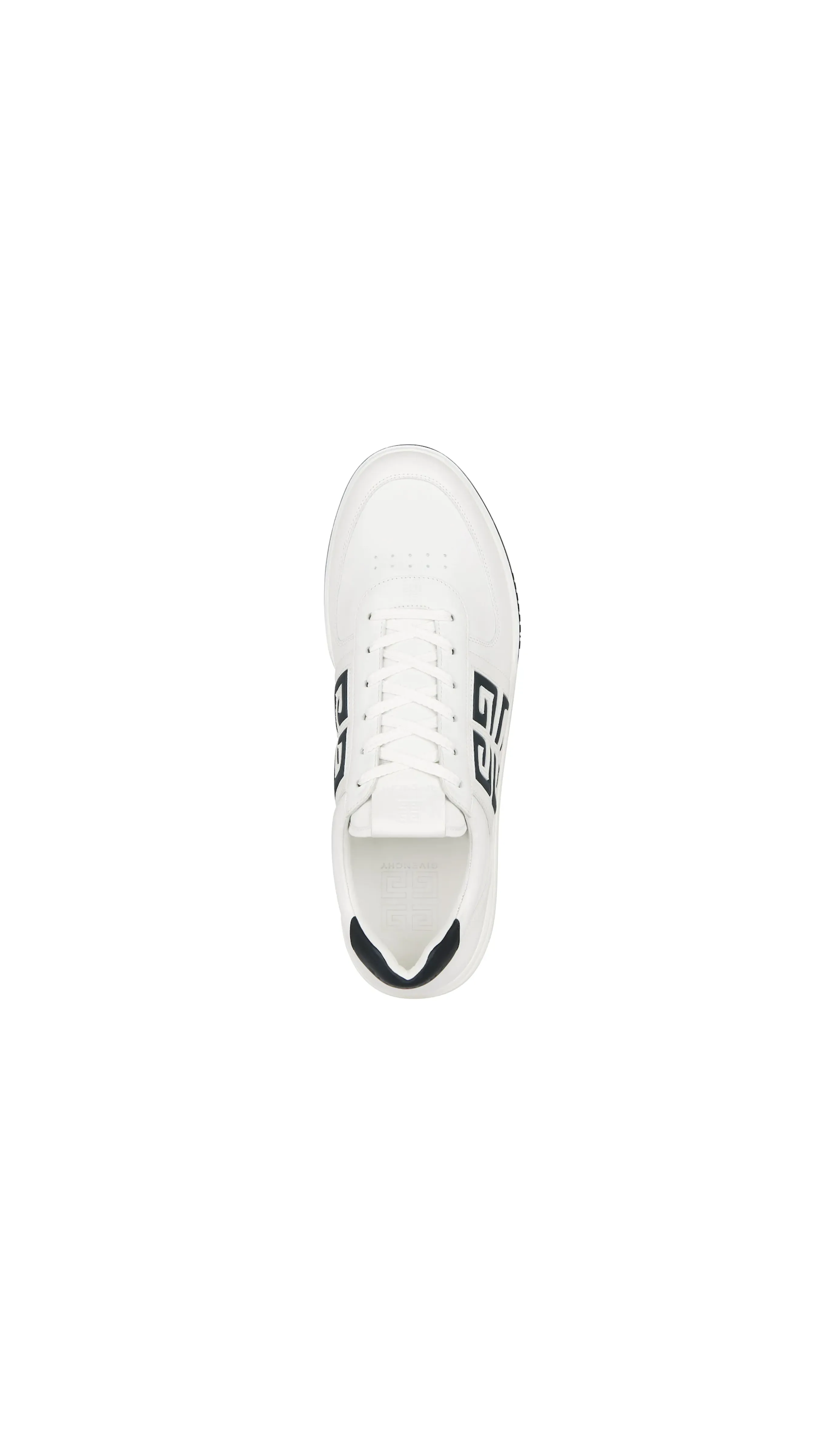 White and Black Leather G4 Sneakers