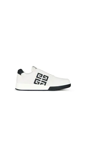 White and Black Leather G4 Sneakers