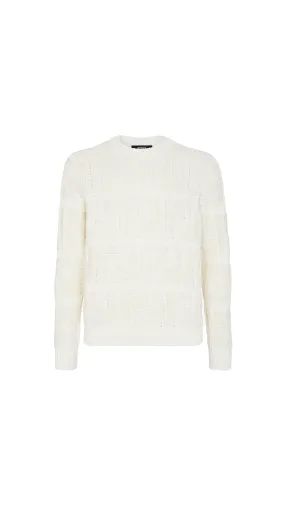 White Cotton and Linen Jumper - FF