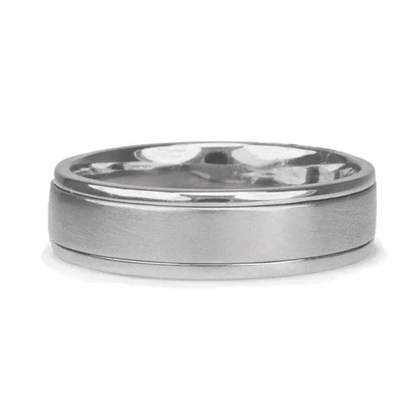 White Gold Men's Ring with Matte Finish