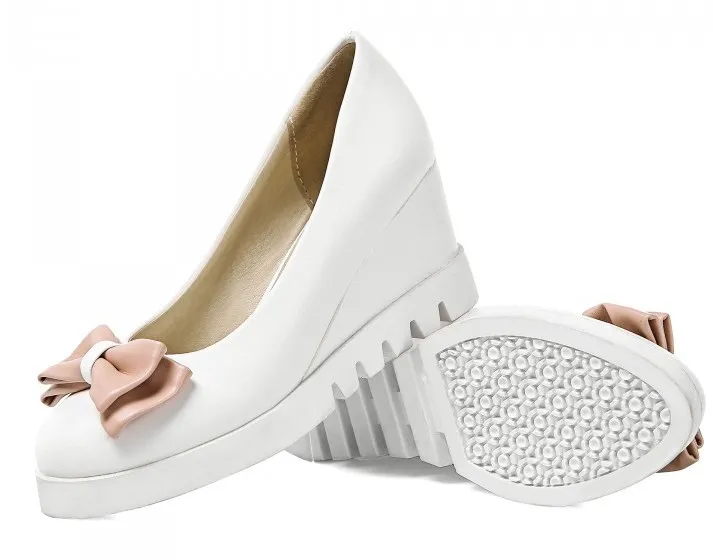 Pastel Pink Bow Point Head Ballet Flats Platforms