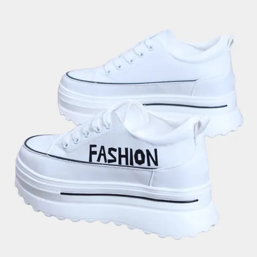 White platform sneakers