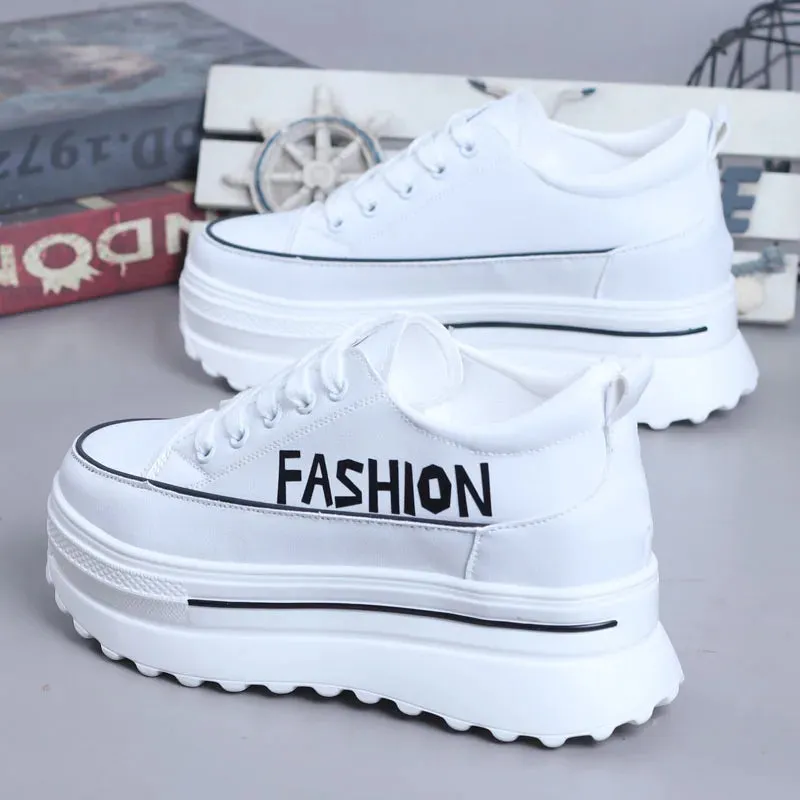 White platform sneakers