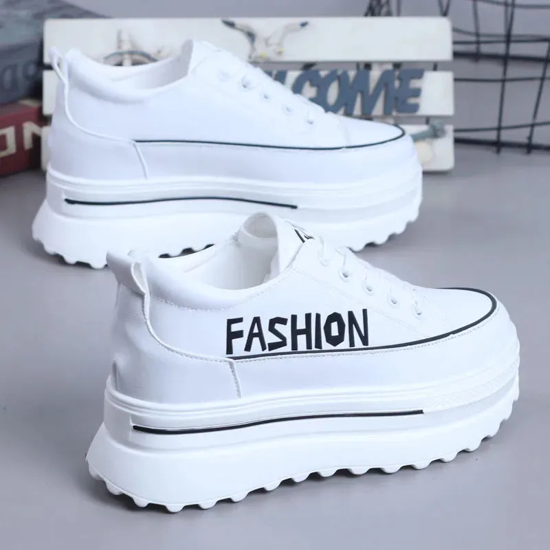 White platform sneakers