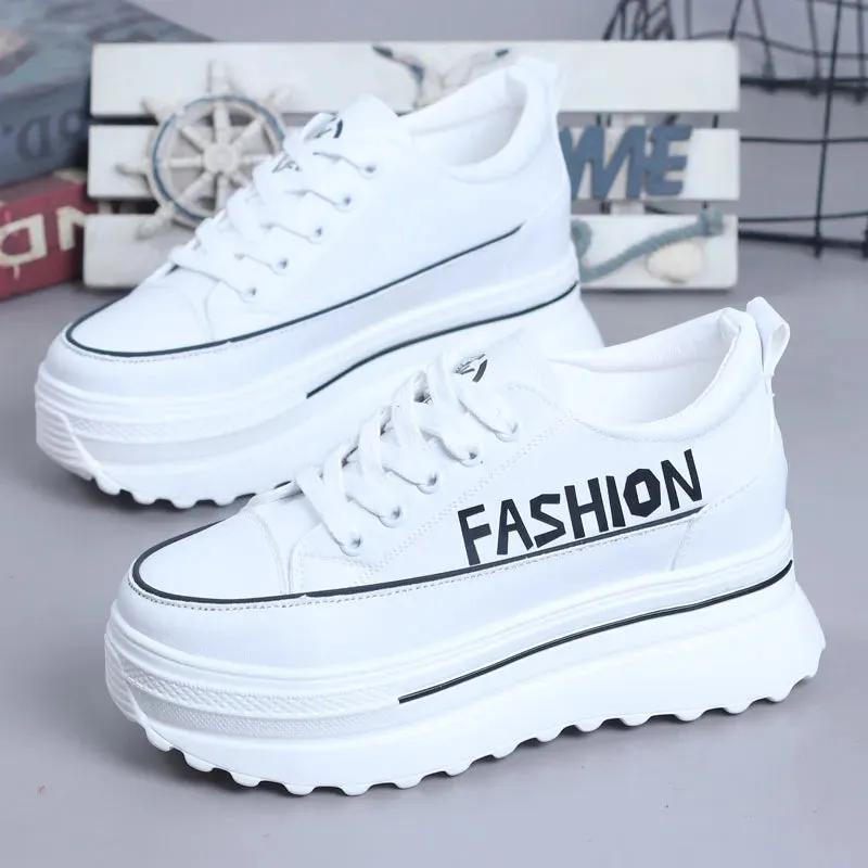 White platform sneakers