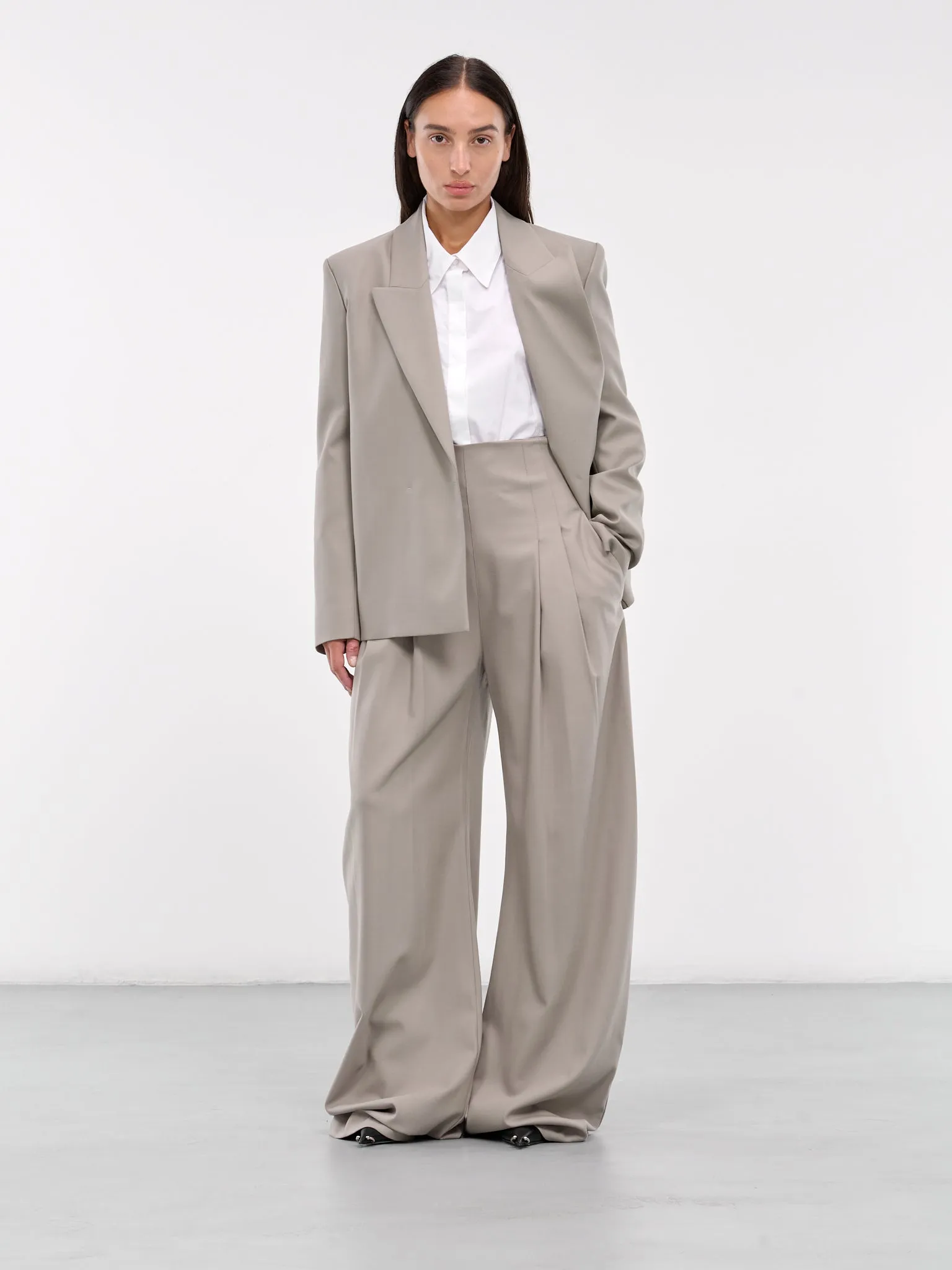 Wide Pleated Trousers (VEPZ30035A-VZE024-MEDIUM-GREY)