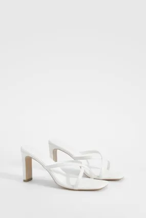 Wide Width Crossover Strap Heeled Mules