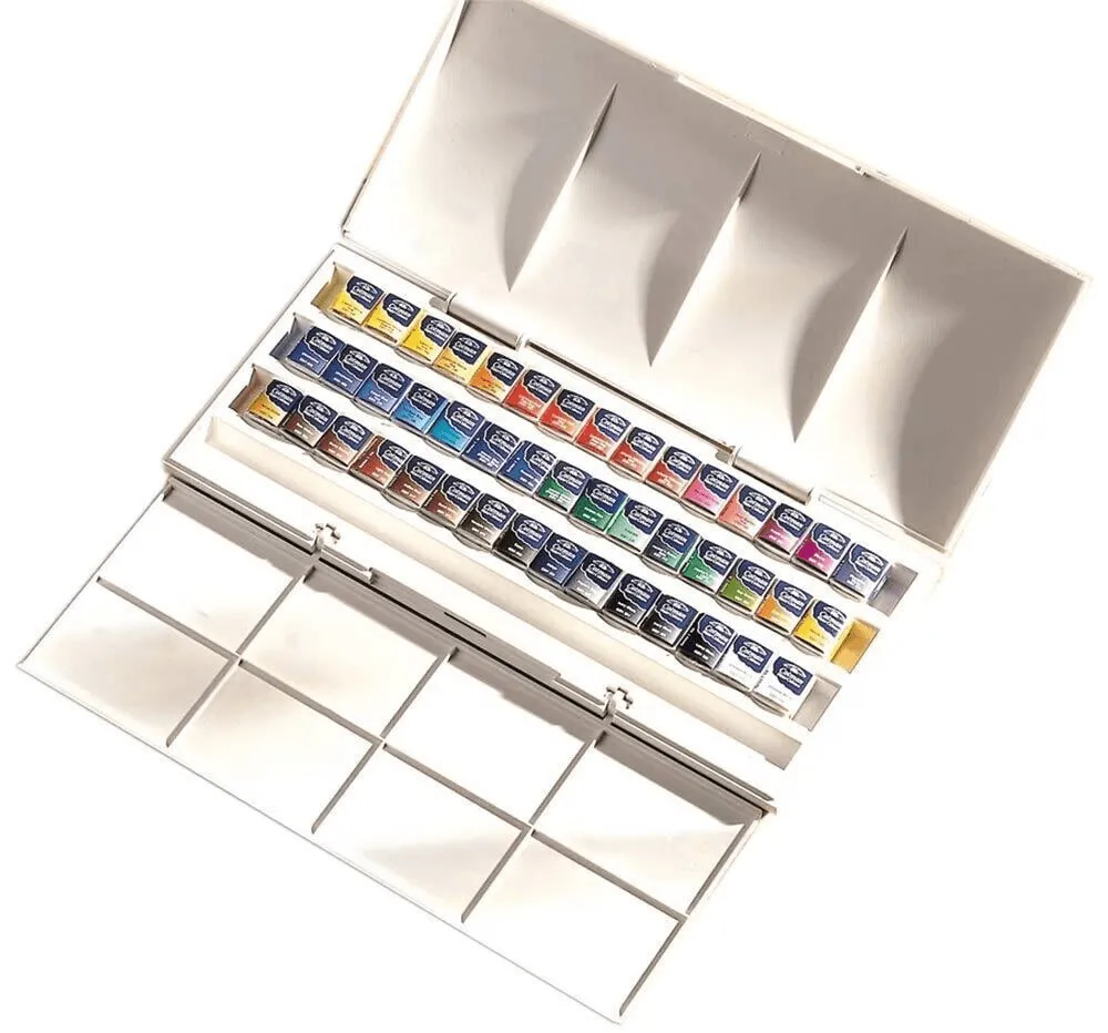 Winsor & Newton Cotman Watercolour Half Pan Paint Set 45 Artists