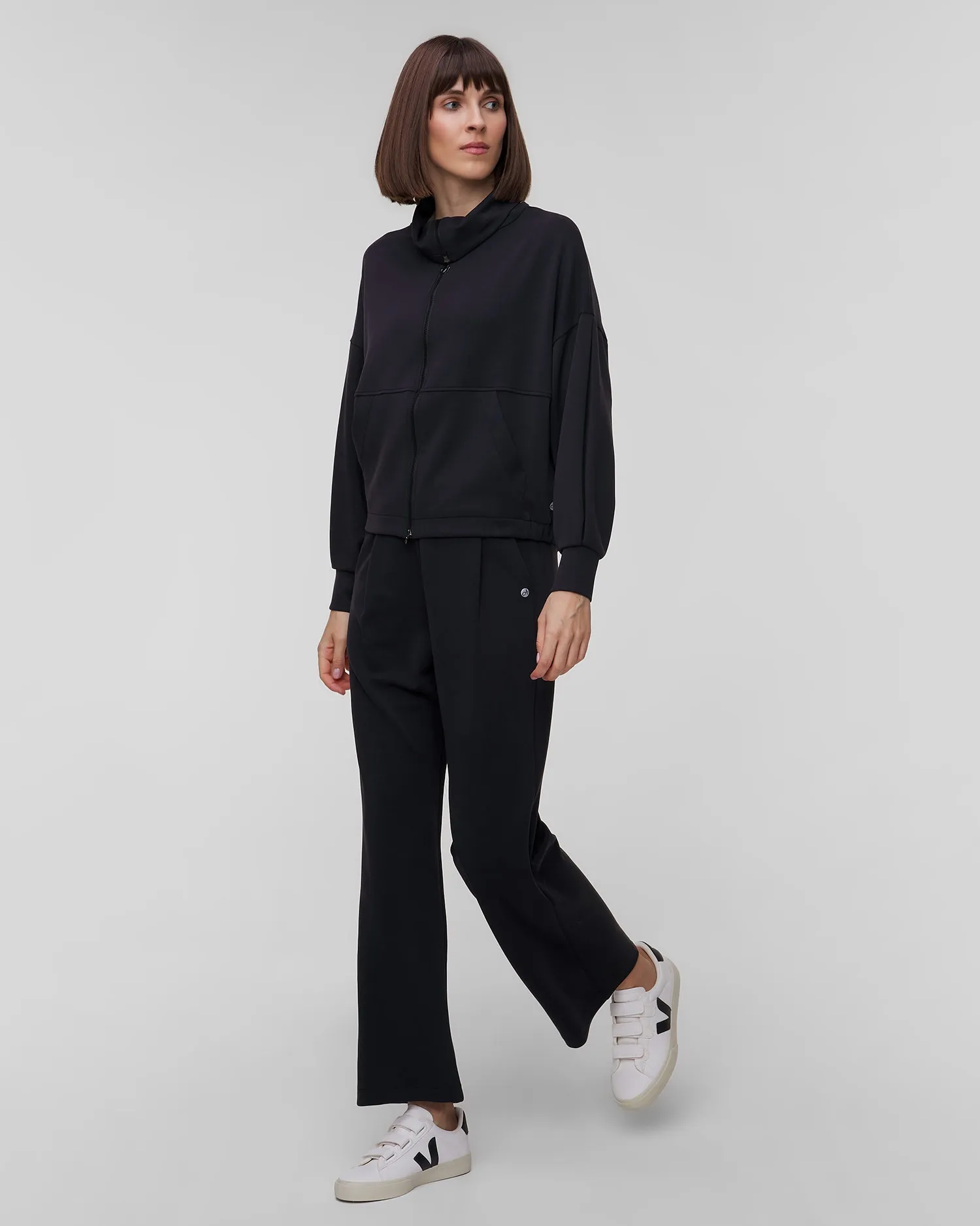 Women's black pullover sweatshirt Deha D12013-10009