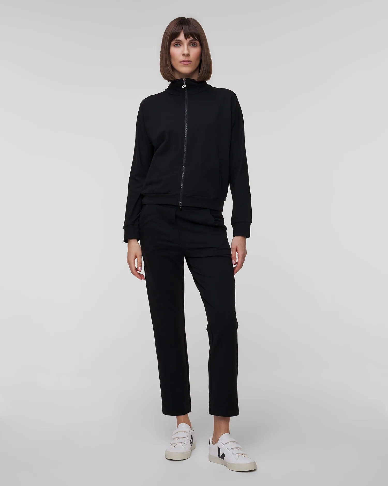 Women's black zip-up sweatshirt Deha D12632-10009