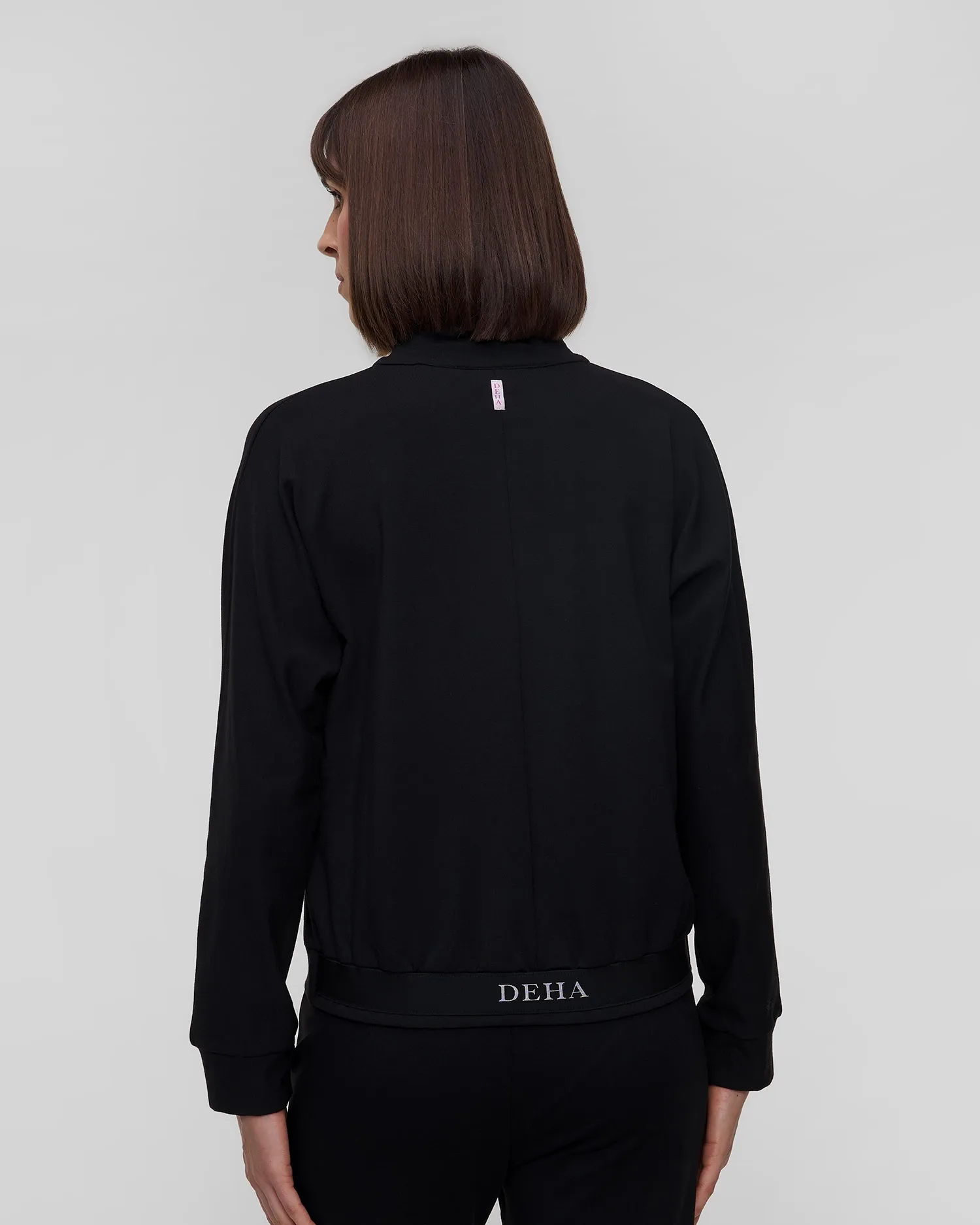 Women's black zip-up sweatshirt Deha D12632-10009