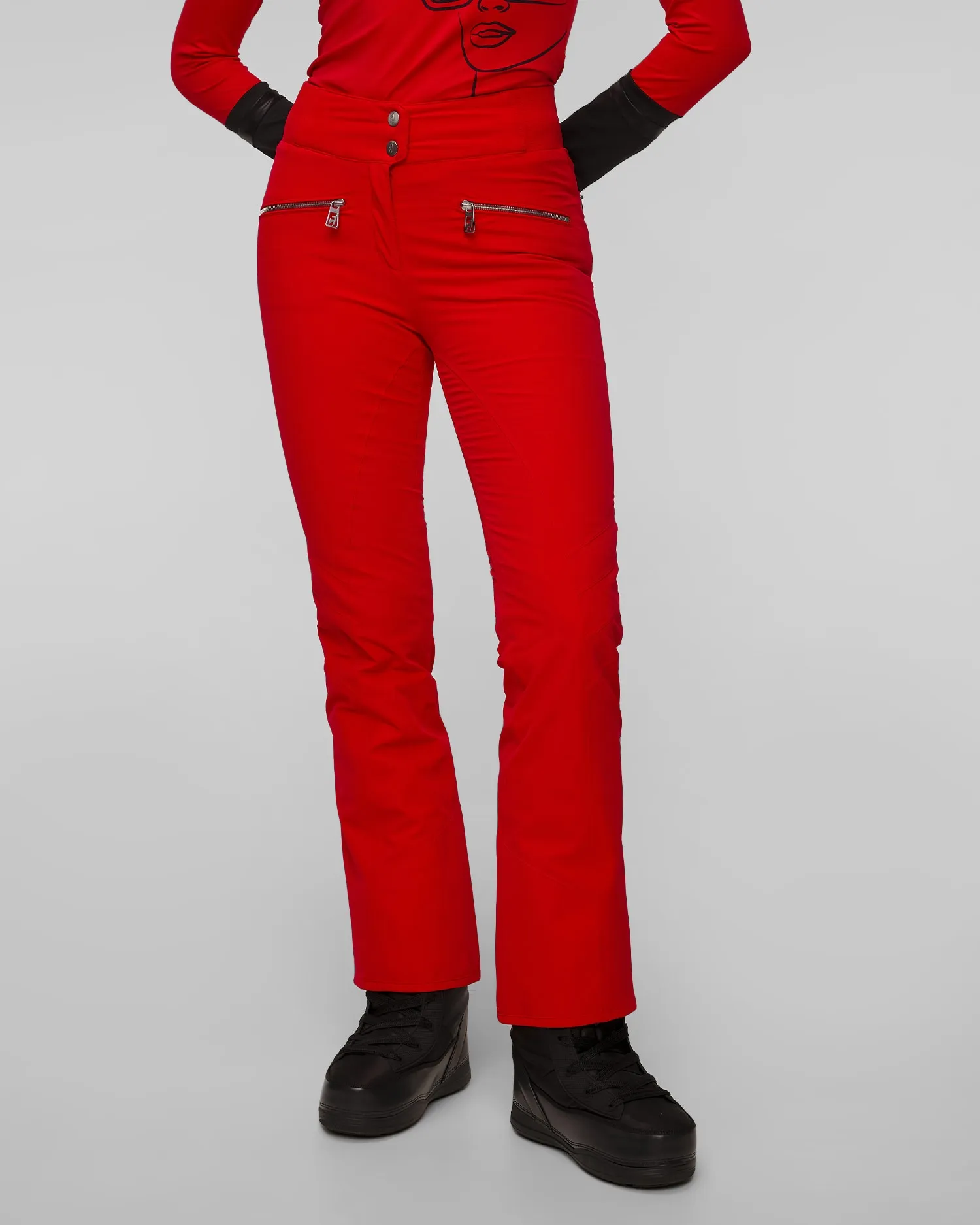 Women's red ski trousers Toni Sailer Alla 342206-457