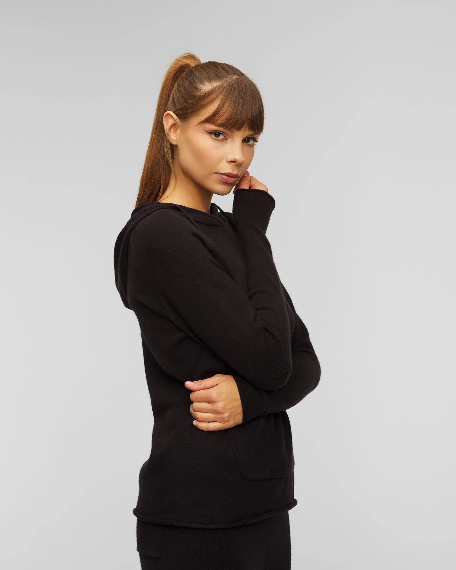 Women's sweater with a hood Deha a00710-10009