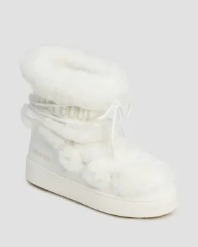 Women's white faux fur snow boots Moon Boot Ltrack Faux Fur Wp New 80D2450130-a001