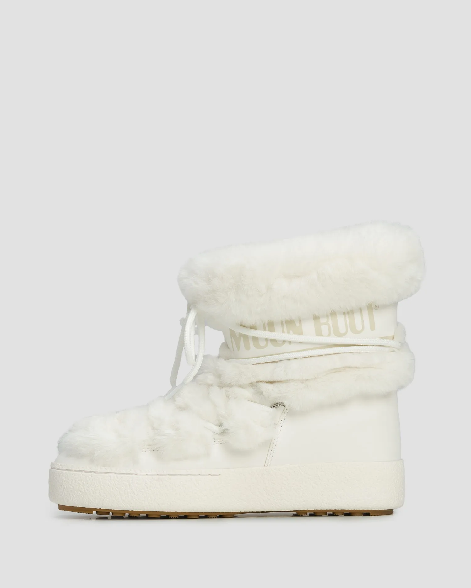 Women's white faux fur snow boots Moon Boot Ltrack Faux Fur Wp New 80D2450130-a001