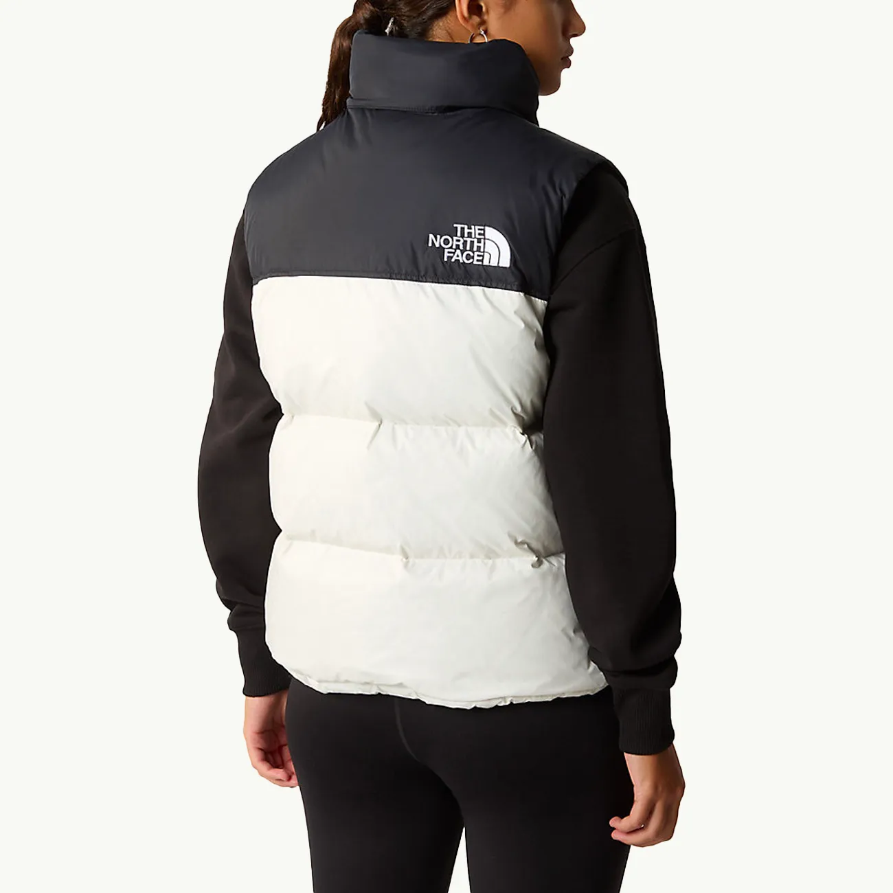 Women's 96 Retro Nuptse Vest - Gardenia White/TNF Black