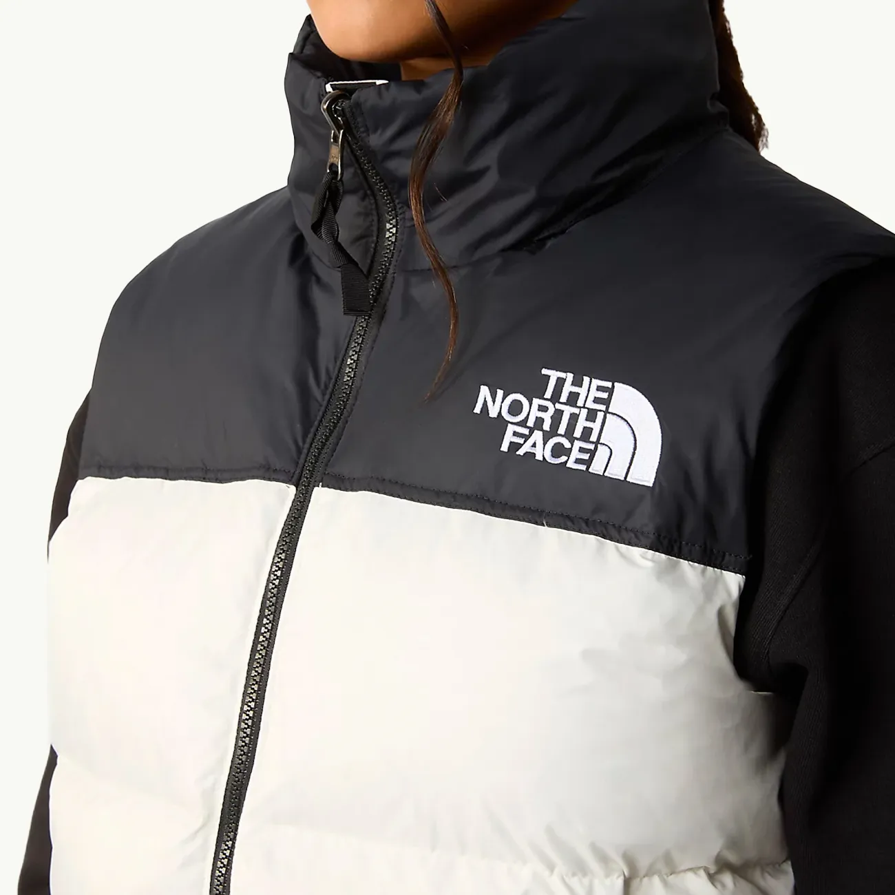 Women's 96 Retro Nuptse Vest - Gardenia White/TNF Black