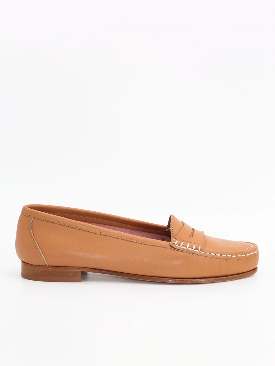 women's camel leather Rome moccasins