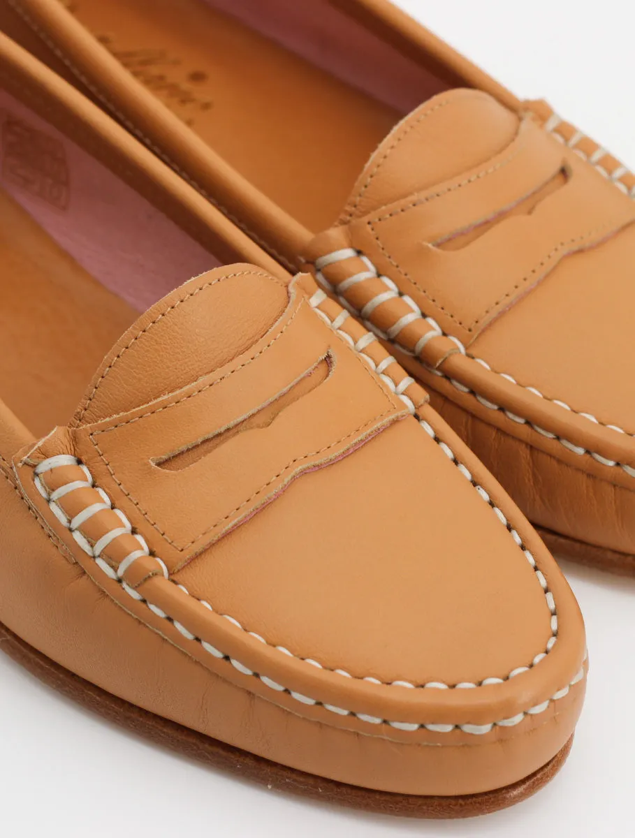 women's camel leather Rome moccasins