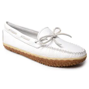  Women's Deerskin Tread Moccasin in White  