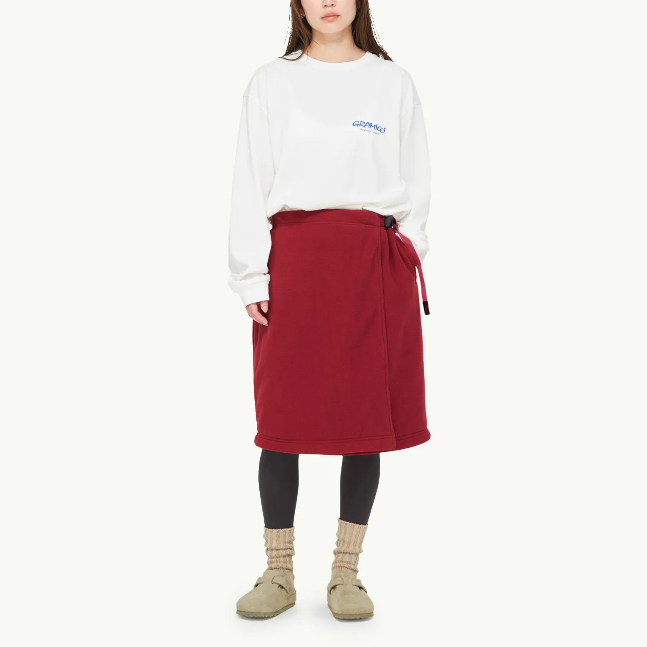 Women's Fleece Wrap Skirt - Deep Maroon