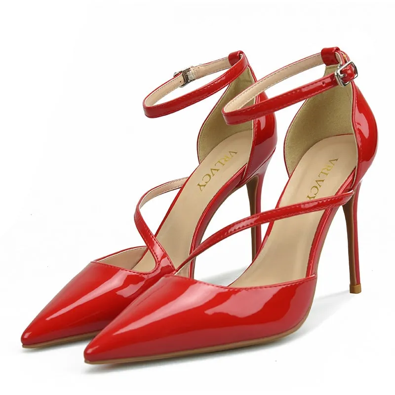 Pointed Toe Buckle High Heel Pumps for Women