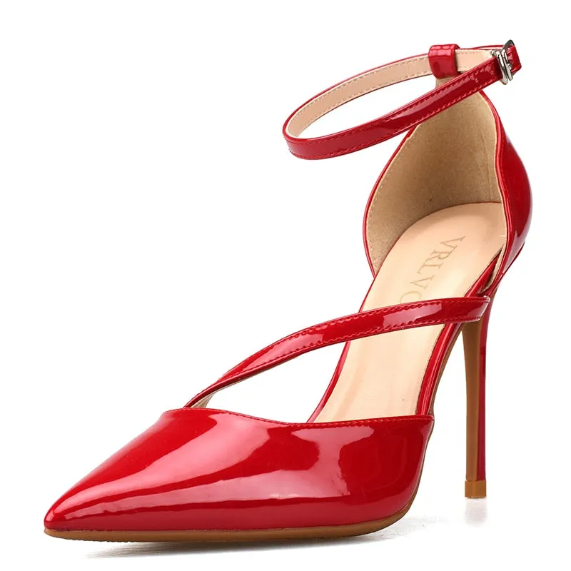 Pointed Toe Buckle High Heel Pumps for Women