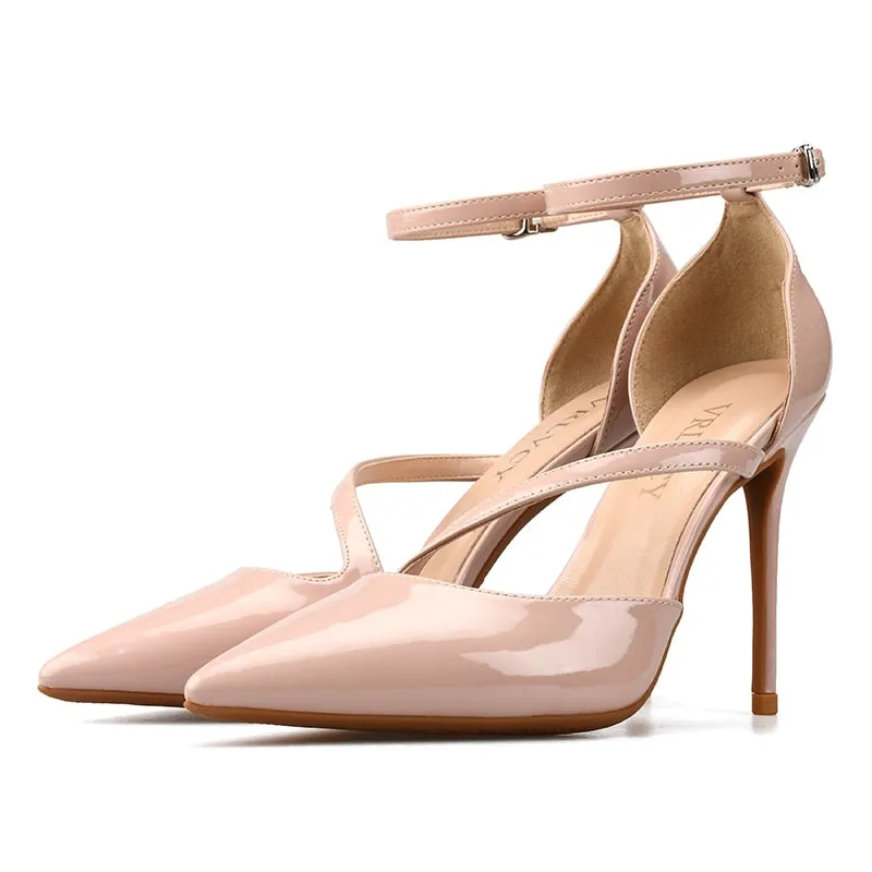 Pointed Toe Buckle High Heel Pumps for Women